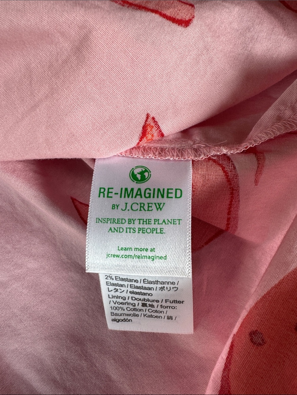 J Crew cotton tiered pink and red lobster midi dress size 4 - Picture 10 of 11